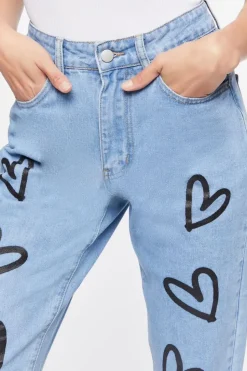 Heart Graphic High-Rise Jeans