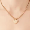 Heart Pendant Snake Chain Necklace