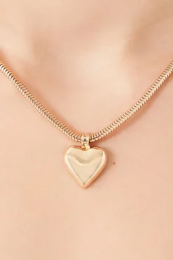 Heart Pendant Snake Chain Necklace