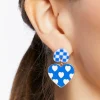 Heart Print Drop Earrings