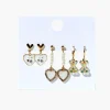 Heart & Teddy Bear Drop Earring Set