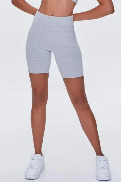 Heathered Biker Shorts