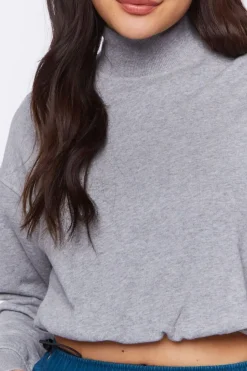 Heathered Mock Neck Pullover
