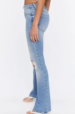 Hemp 10% Distressed Flare Jeans