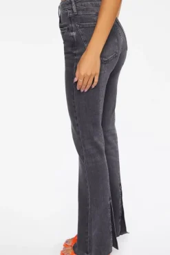 Hemp 10% Distressed Raw-Cut Bootcut Jeans