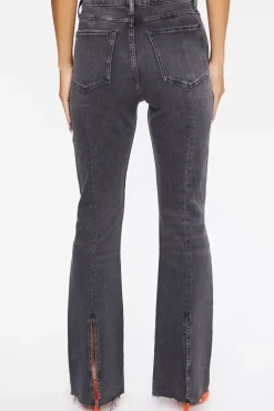 Hemp 10% Distressed Raw-Cut Bootcut Jeans