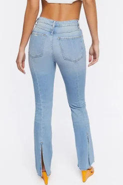 Hemp 10% High-Rise Bootcut Distressed Jeans