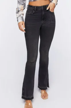 Hemp 10% High-Rise Split Flare Jeans