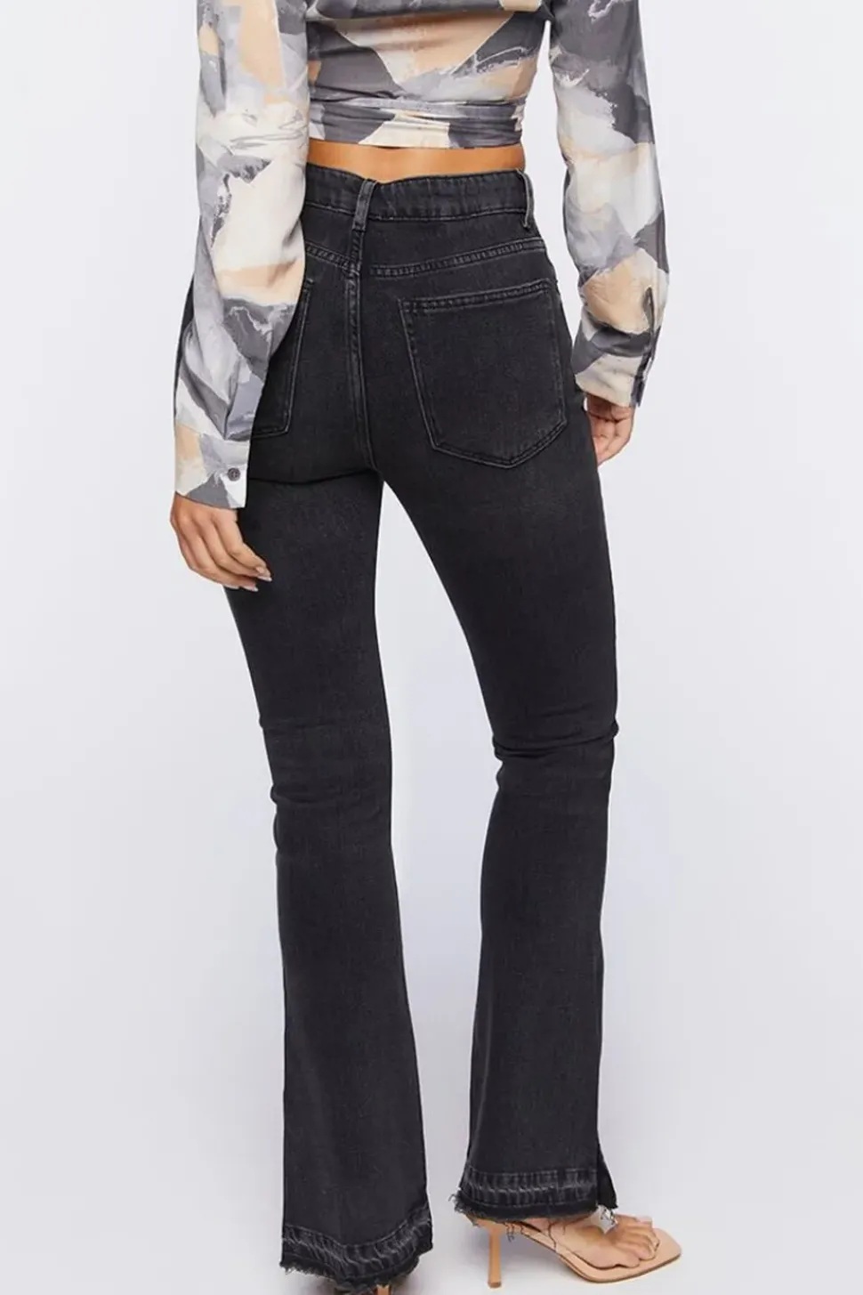 Hemp 10% High-Rise Split Flare Jeans