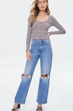 Hemp 4% High-Rise Straight-Leg Jeans