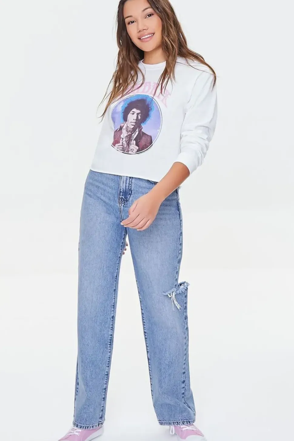Hendrix Graphic Raw-Cut Tee