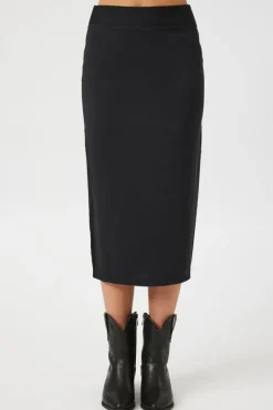 High-Rise A-Line Midi Skirt