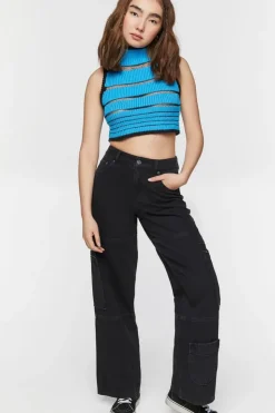 High-Rise Cargo Jeans