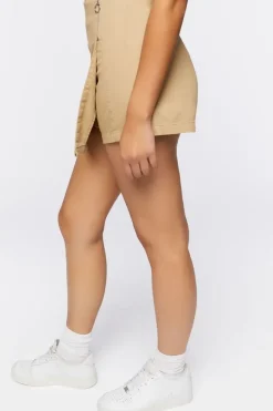 High-Rise Chambray Skort