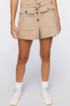 High-Rise Cotton Shorts