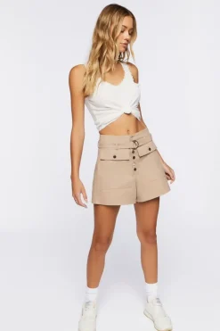 High-Rise Cotton Shorts