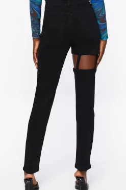 High-Rise Cutout Jeans
