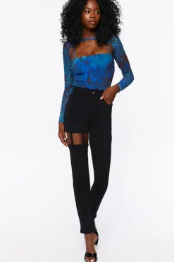 High-Rise Cutout Jeans