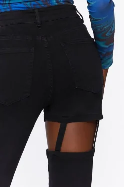High-Rise Cutout Jeans