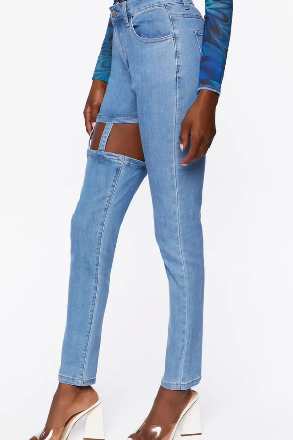 High-Rise Cutout Jeans