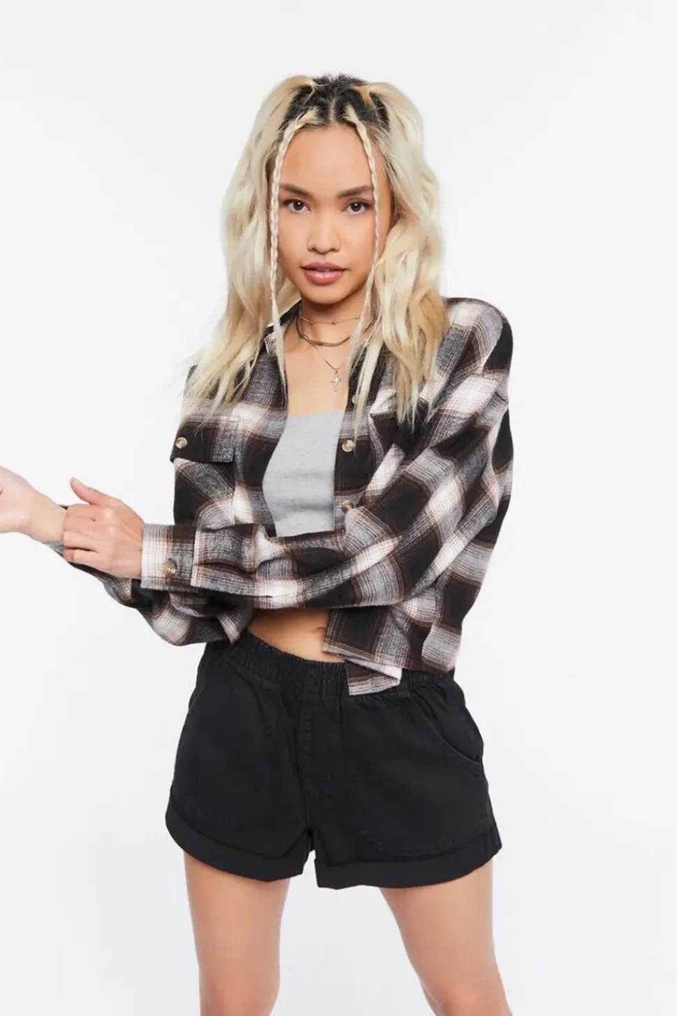 High-Rise Denim Shorts