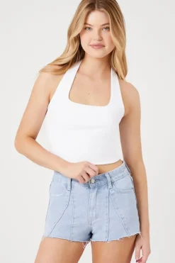High-Rise Denim Shorts