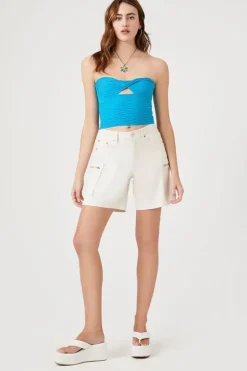 High-Rise Denim Shorts