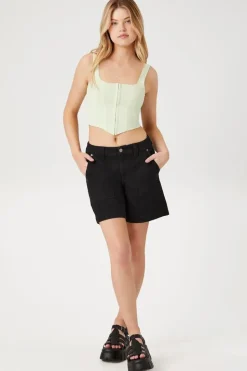 High-Rise Denim Shorts