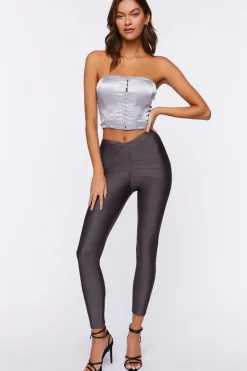 High-Rise Satin Leggings