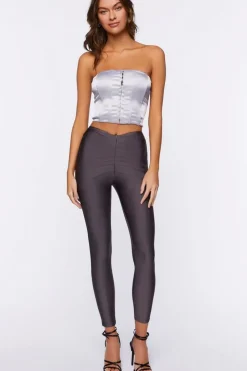 High-Rise Satin Leggings