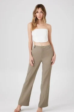 High-Rise Straight-Leg Trousers