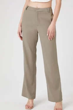 High-Rise Straight-Leg Trousers