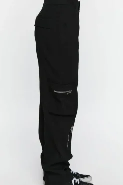 High-Rise Zipper Cargo Pants