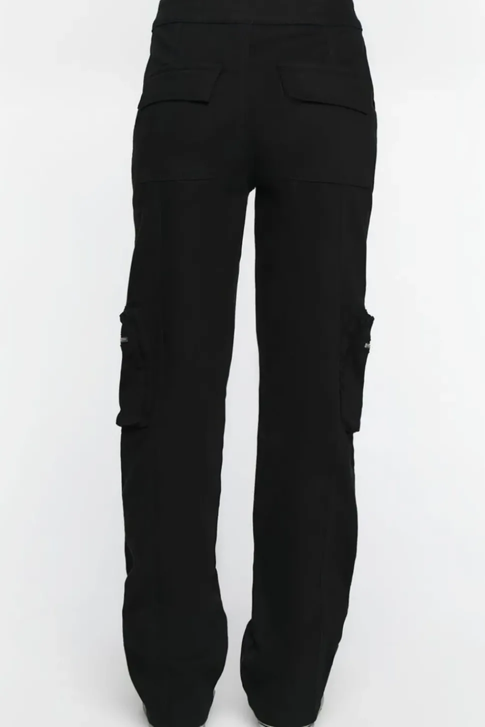 High-Rise Zipper Cargo Pants