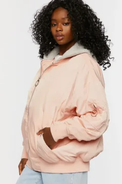 Hooded Combo Bomber Jacket