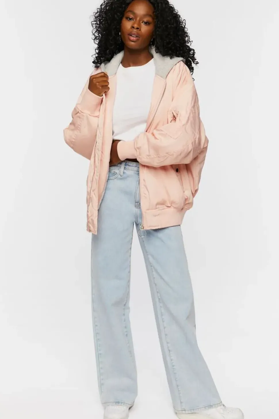 Hooded Combo Bomber Jacket