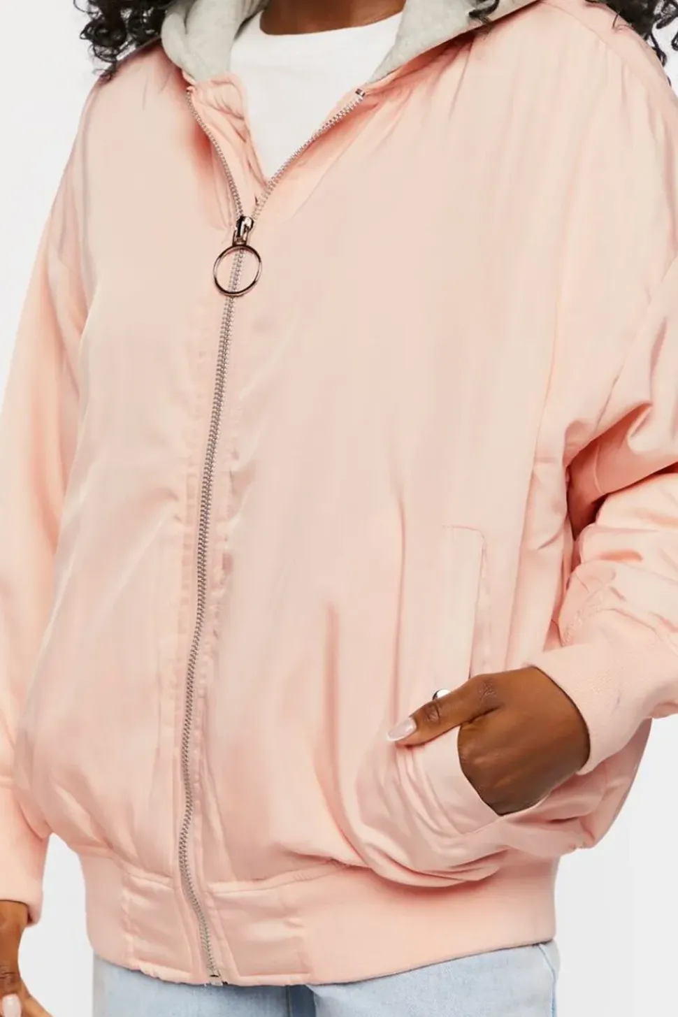 Hooded Combo Bomber Jacket
