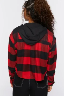 Hooded Combo Flannel Shirt