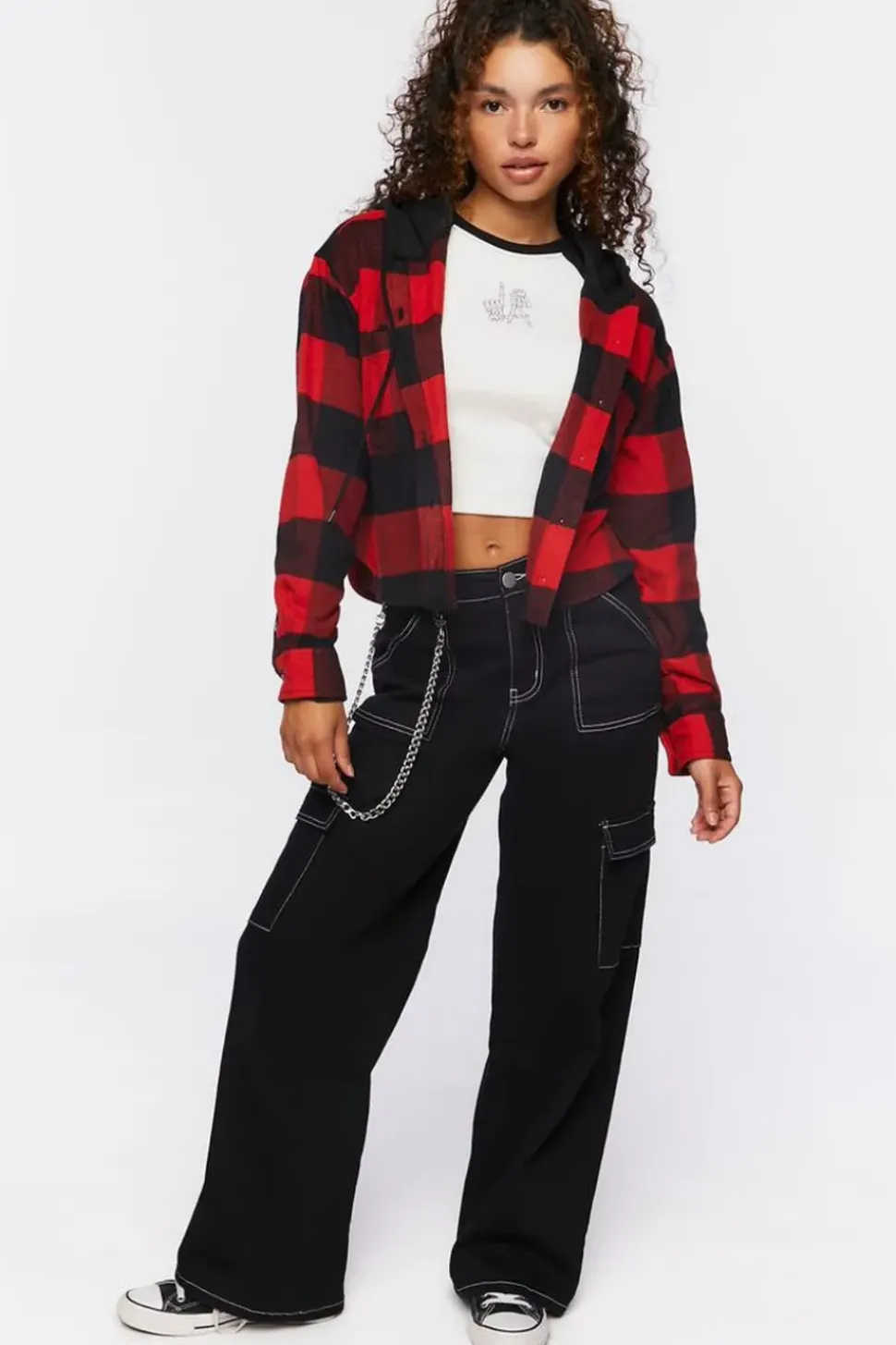 Hooded Combo Flannel Shirt
