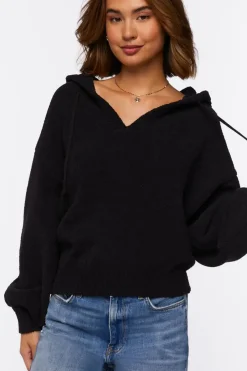 Hooded Drop-Sleeve Sweater