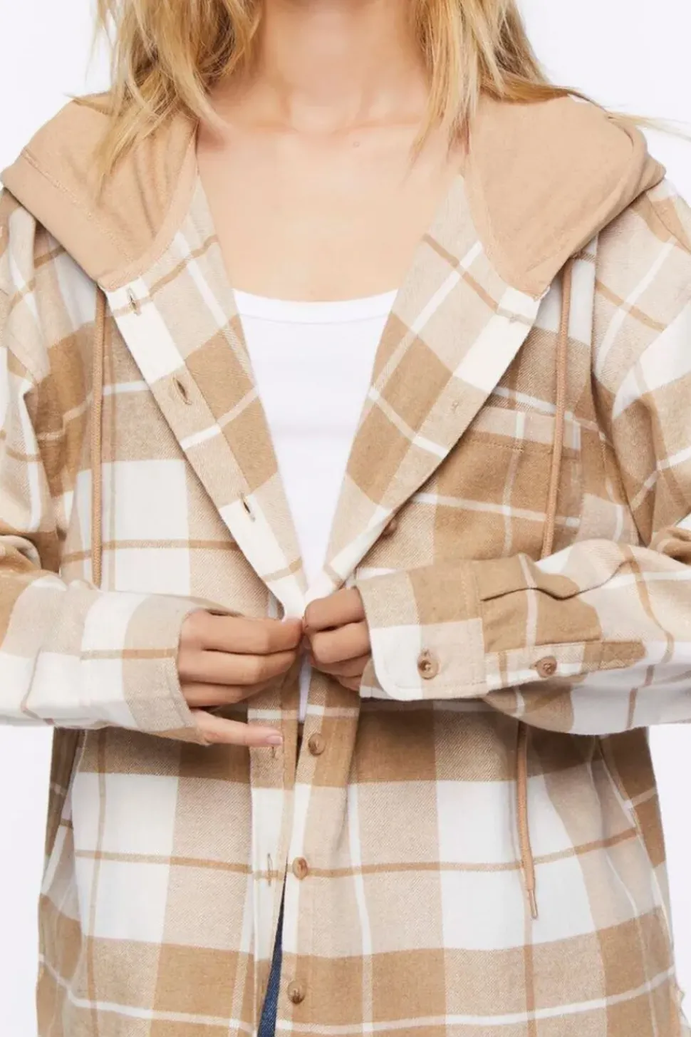 Hooded Flannel Combo Shirt