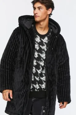Hooded Plush Longline Coat