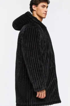 Hooded Plush Longline Coat