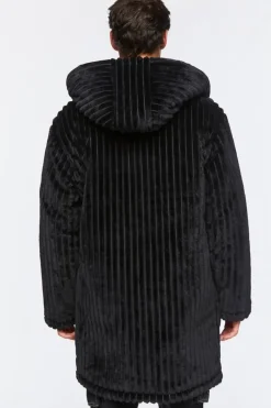Hooded Plush Longline Coat