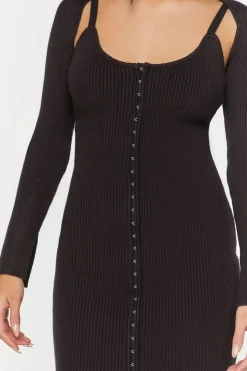 Hook-And-Eye Mini Dress & Shrug Set