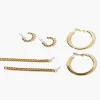 Hoop & Chain Drop Earring Set