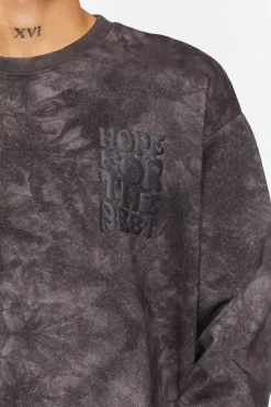 Hope For The Best Acid Wash Pullover