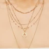 Horn Pendant Layered Necklace