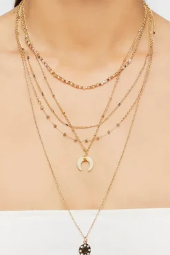 Horn Pendant Layered Necklace
