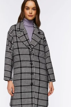 Houndstooth Button-Front Coat